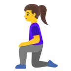 Emoji Mujer de rodillas en Google