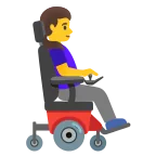 Emoji Mujer en silla de ruedas eléctrica: hacia la derecha en Google