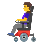 Emoji Mujer en silla de ruedas eléctrica en Google