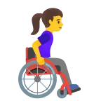 Emoji Mujer en silla de ruedas manual: hacia la derecha en Google