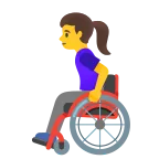 Emoji Mujer en silla de ruedas manual en Google