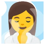 Emoji Mujer en una sauna en Google