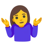 Woman Shrugging emoji on Google