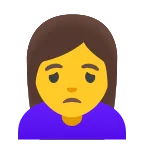 Woman Frowning emoji on Google