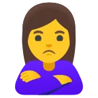 Emoji Mujer haciendo pucheros en Google
