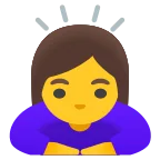 Woman Bowing emoji on Google