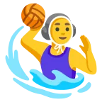 Emoji Mujer jugando al waterpolo en Google