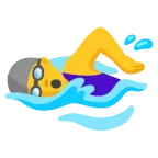 Emoji Mujer nadando en Google