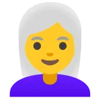 Emoji Mujer: pelo blanco en Google