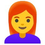 Woman: Red Hair emoji on Google