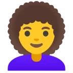 Emoji Mujer: pelo rizado en Google