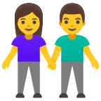 Emoji Mujer y hombre de la mano en Google