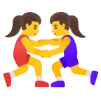 Emoji Mujeres luchando en Google