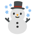 Emoji Muñeco de nieve con nieve en Google