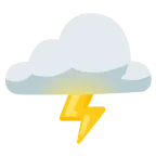 Emoji Nube con rayo en Google