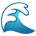 Water Wave emoji on Google