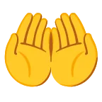 Emoji Palmas hacia arriba juntas en Google