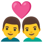 Emoji Pareja enamorada: hombre y hombre en Google