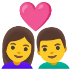 Emoji Pareja enamorada: mujer y hombre en Google