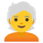 Emoji Persona adulta: pelo blanco en Google