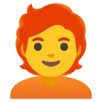 Person: Red Hair emoji on Google
