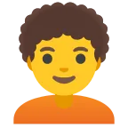 Emoji Persona adulta: pelo rizado en Google