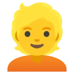 Emoji Persona adulta rubia en Google