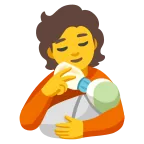 Emoji Persona alimentando a bebé en Google