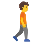Emoji Persona caminando: hacia la derecha en Google