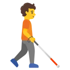 Emoji Persona con bastón: hacia la derecha en Google
