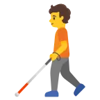 Person with White Cane emoji on Google