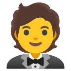 Person in Tuxedo emoji on Google