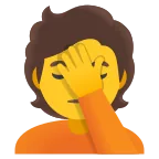 Emoji Persona con la mano en la frente en Android