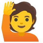 Emoji Persona con la mano levantada en Google
