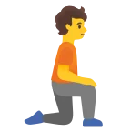 Person Kneeling: Facing Right emoji on Google