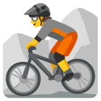 Person Mountain Biking emoji on Google