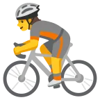 Person Biking emoji on Google