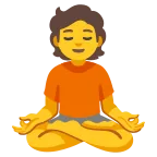 Emoji Persona en posición de loto en Google
