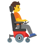 Person in Motorized Wheelchair: Facing Right emoji on Google