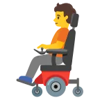 Emoji Persona en silla de ruedas eléctrica en Google