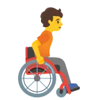 Emoji Persona en silla de ruedas manual: hacia la derecha en Google
