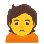Person Frowning emoji on Google