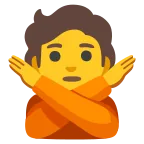 Emoji Persona haciendo el gesto de "no" en Google