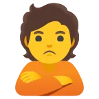 Emoji Persona haciendo pucheros en Google