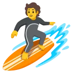 Emoji Persona haciendo surf en Google