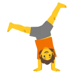 Emoji Persona haciendo voltereta lateral en Google