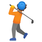 Emoji Persona jugando al golf en Google