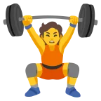 Emoji Persona levantando pesas en Google