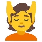 Emoji Persona recibiendo masaje en Google