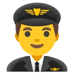 Man Pilot emoji on Google
